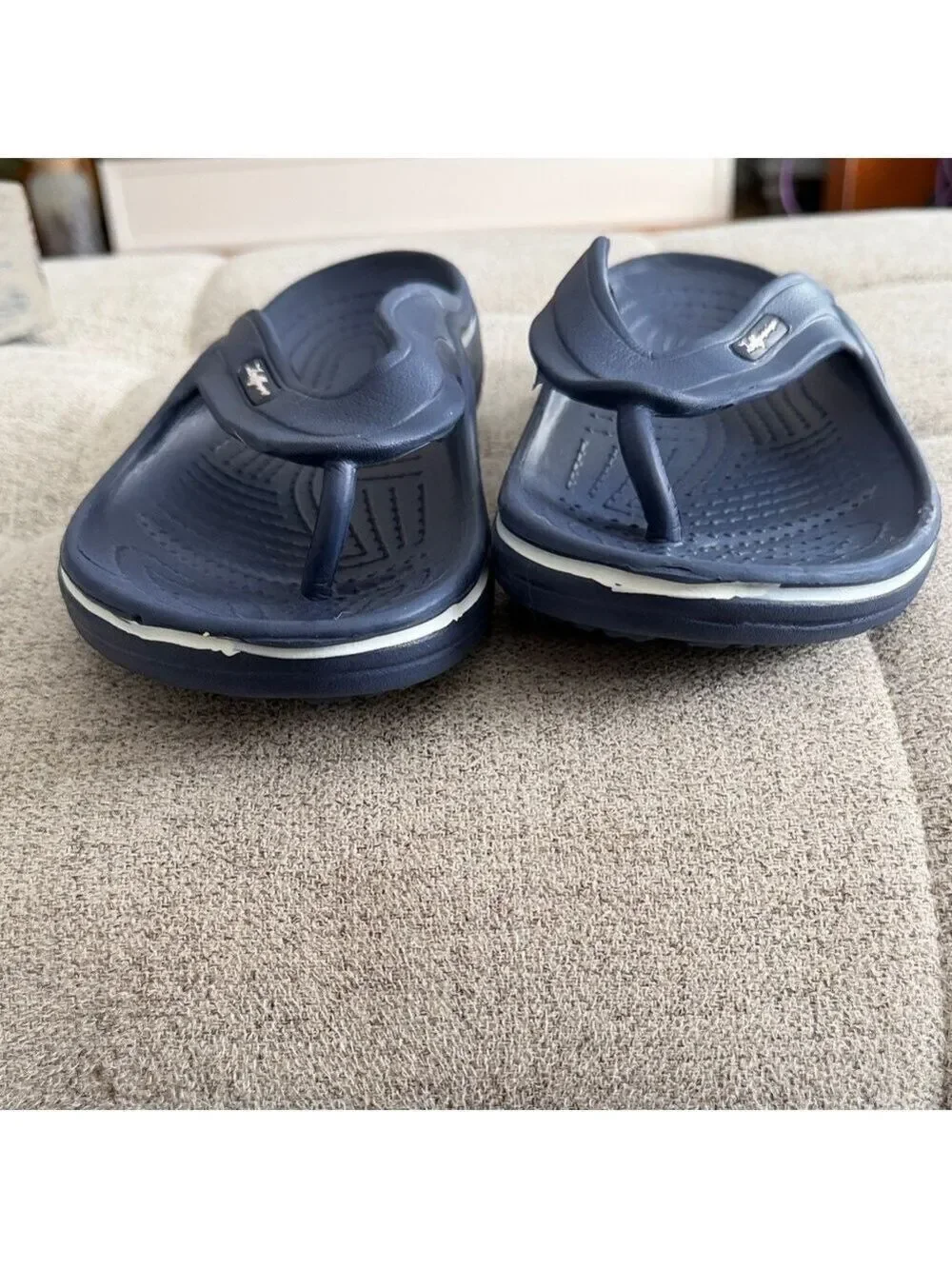 LUFFYMOMO navy Mens Arch Support Sport Toe-Post Flip Flop Thong sz 42 men’s NWOT